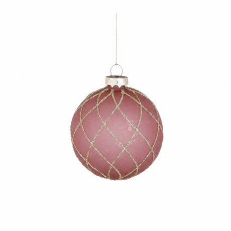 Lilac Christmas balls with gold pattern