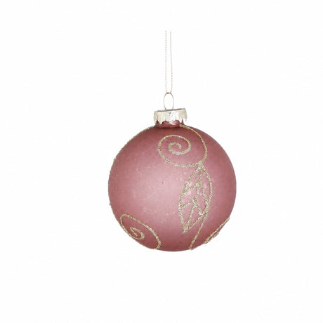Lilac Christmas balls with gold pattern