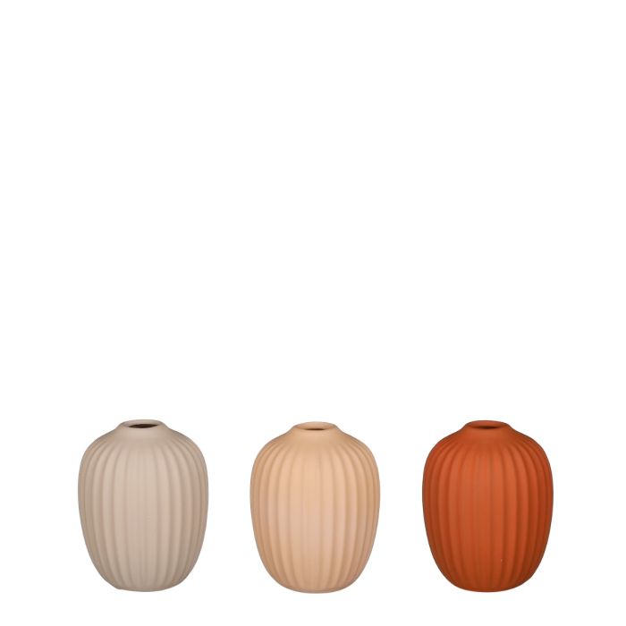 Rillet vase 10 cm høj
