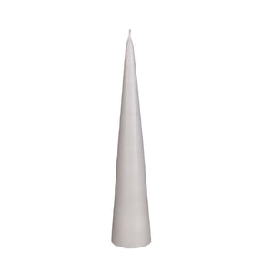 Kegleformet lys 25 cm højt lysegråt