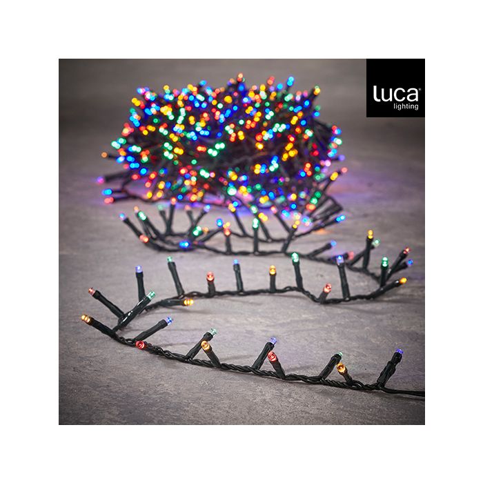 Lyskæde med 1000 farvede LED lys 20 m lang