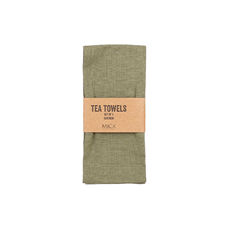 Grønne viskestykker med brun label