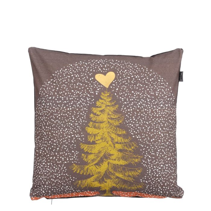 Pude med juletræ sort 45 cm x 45 cm
