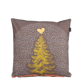 Pude med juletræ sort 45 cm x 45 cm