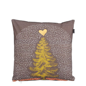 Pude med juletræ sort 45 cm x 45 cm