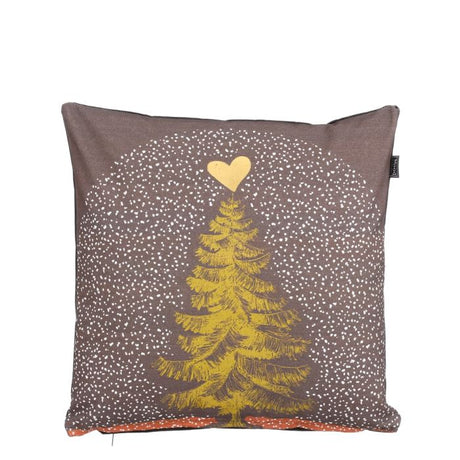 Pude med juletræ sort 45 cm x 45 cm