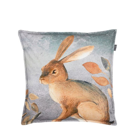 Pude med hare grå 45 cm x 45 cm