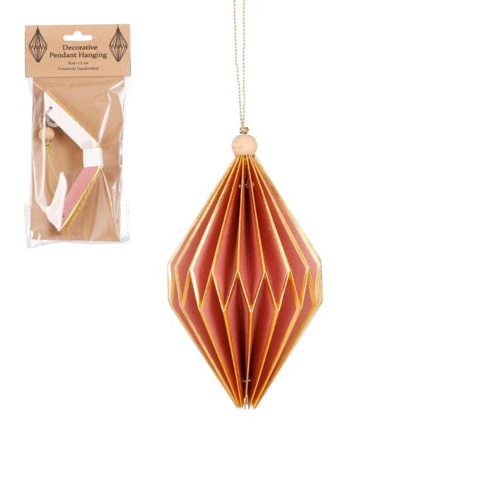 Håndlavet Diamant lyserød 15 cm høj