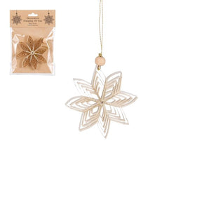 Håndlavet stjerne 10 cm høj hvid