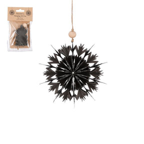 Håndlavet vifte sort 15 cm i dia