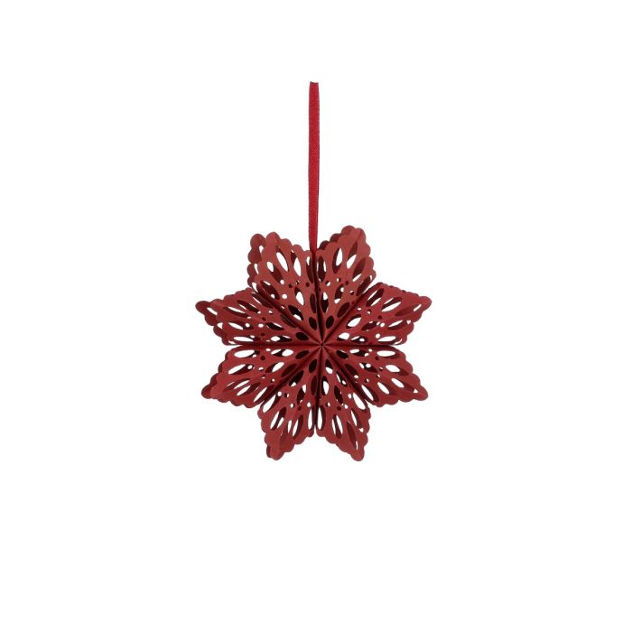 Stjerne med hulmønster i genanvendt papir rød