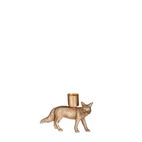 Lysestage ræv guldfarvet 