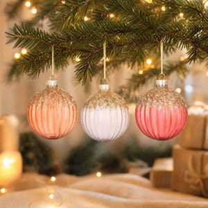 Glass Christmas balls with glitter