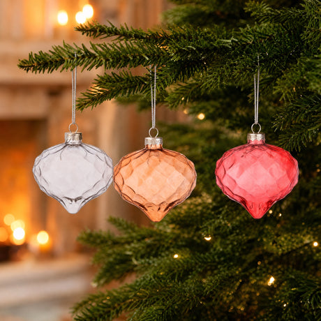 Bulb-shaped glass Christmas balls