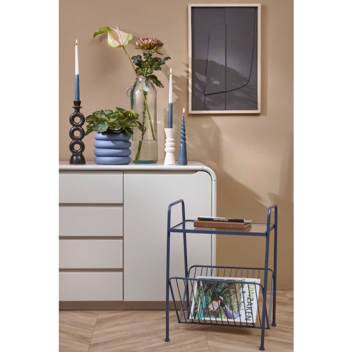 Kegleformet lys med snoet top blå