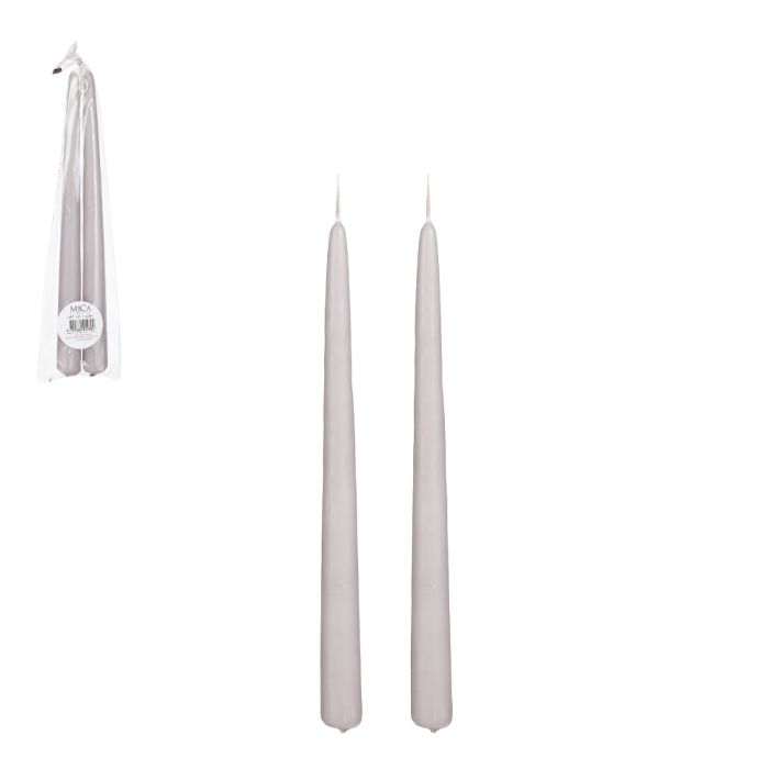 Lys 2-pak 29 cm grå