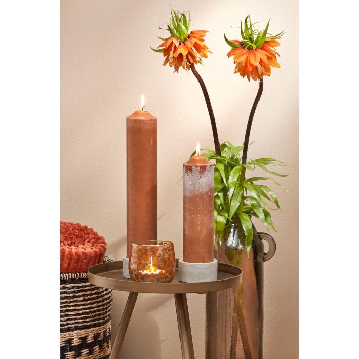 Light brown candle block 25 cm