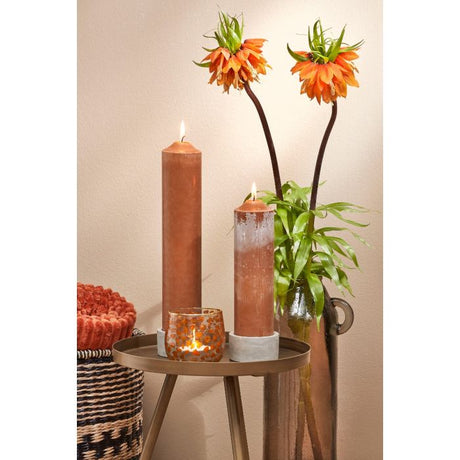 Light brown candle block 25 cm