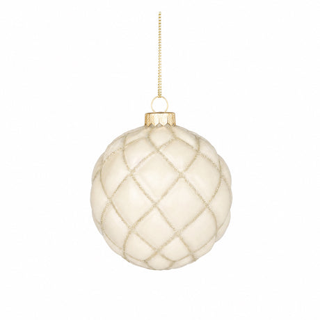 Christmas balls with a gold diamond pattern