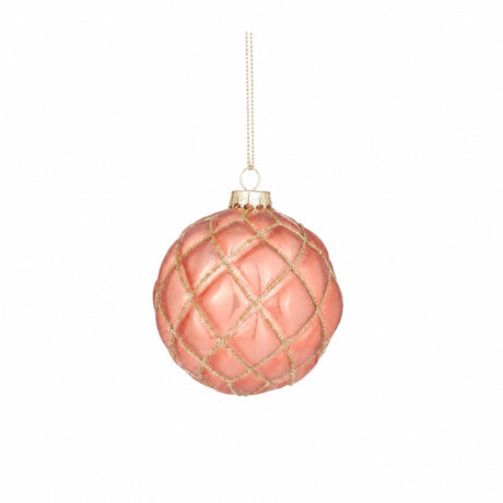 Christmas balls with a gold diamond pattern