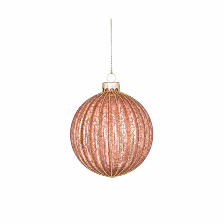 Christmas balls with golden stripes