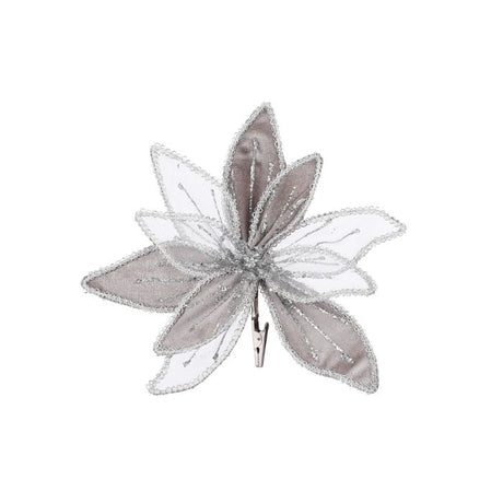 Julestjerne med klips sølvfarvet