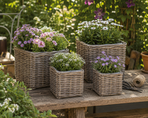 Marcia kurvesæt med sommerblomster i