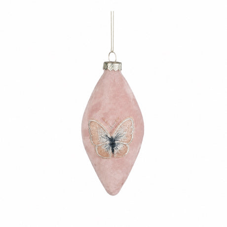 Pink Christmas ball with butterfly