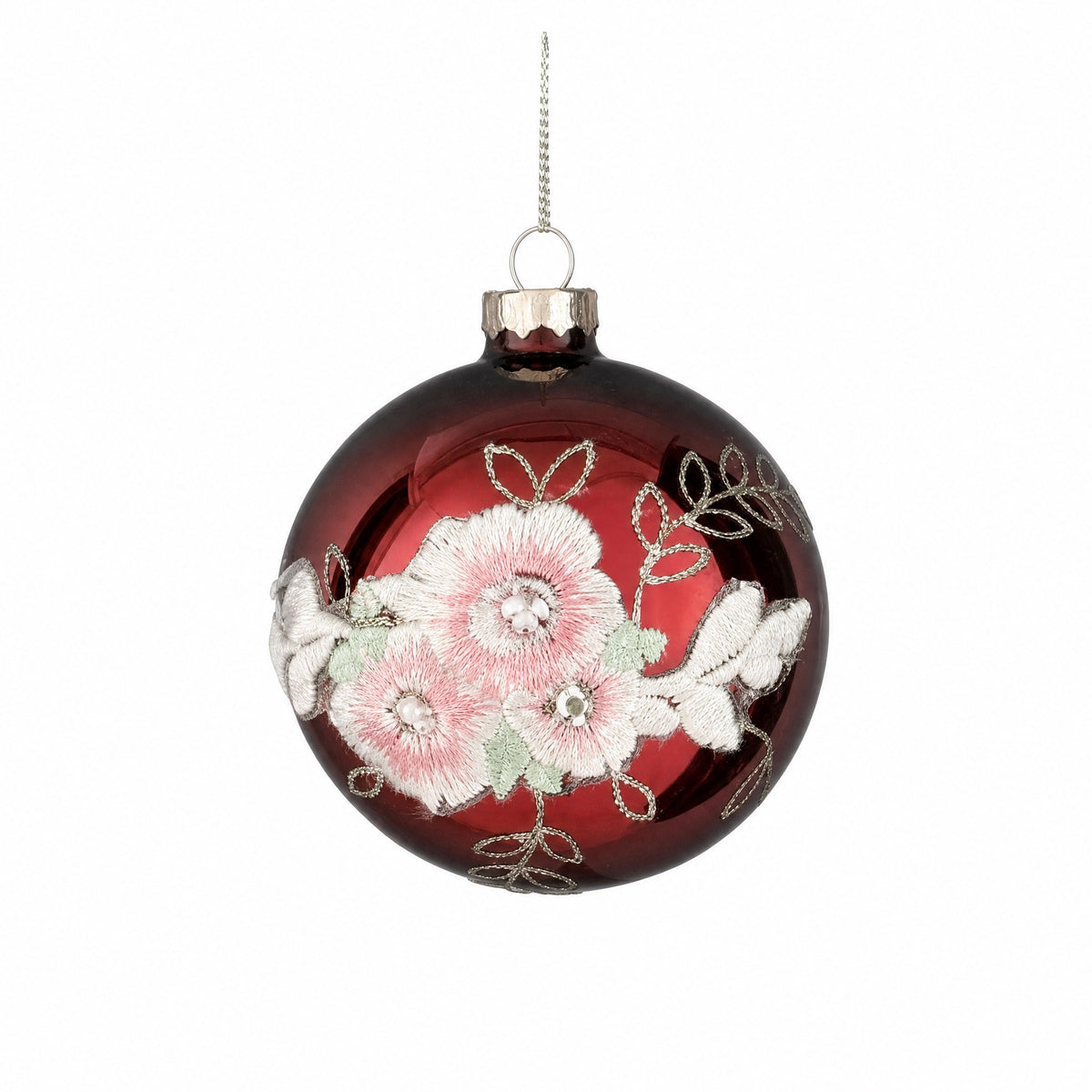 Christmas balls with floral motifs