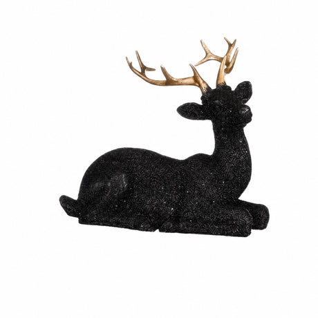 Recumbent sparkling black deer