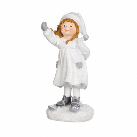 Winter children in white clothes