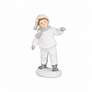 Winter children in white clothes