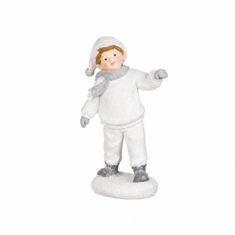 Winter children in white clothes