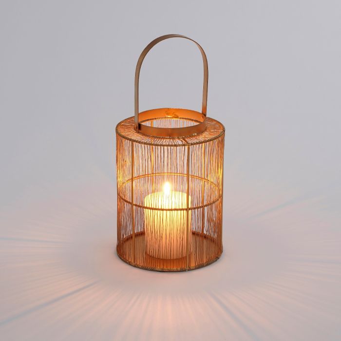 Yves lanterne guldfarvet 33 cm høj