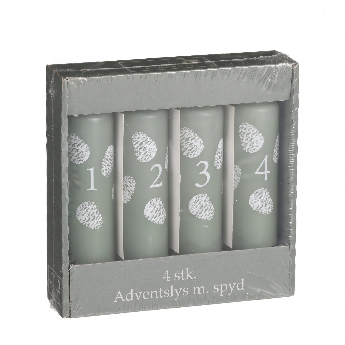 White / green Advent candles