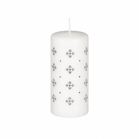 White candle block with motif
