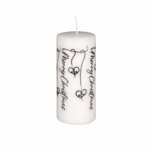 White candle block with motif