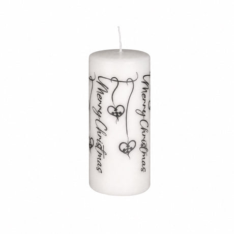 White candle block with motif