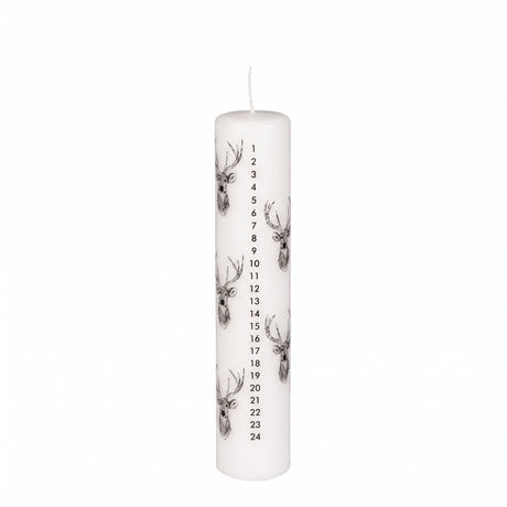 White / dusty green Advent candle
