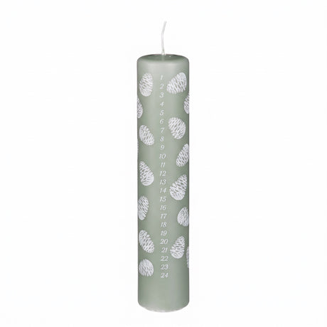 White / dusty green Advent candle