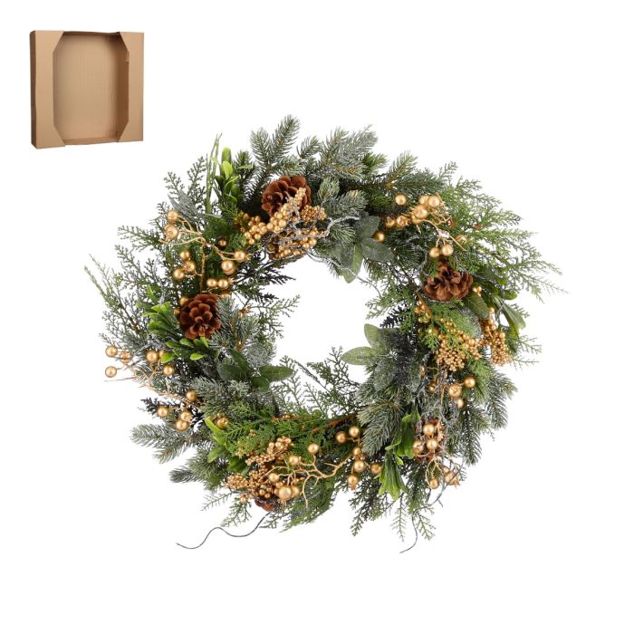Hanley krans med guldfarvede bær 50 cm i dia