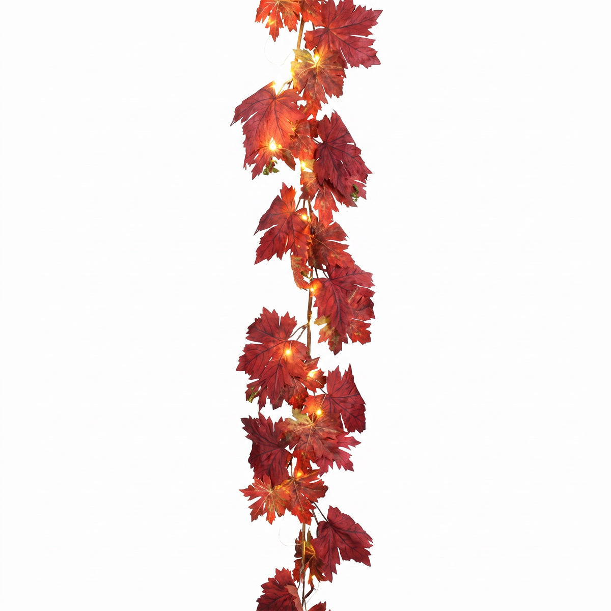 Lighted maple leaf garland