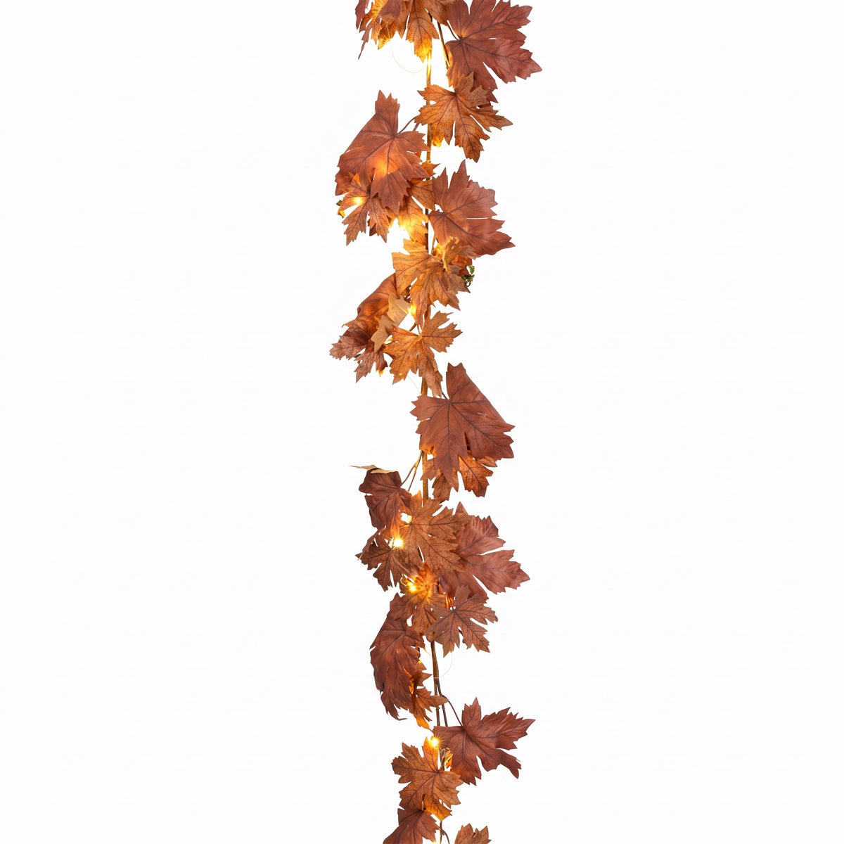 Lighted maple leaf garland