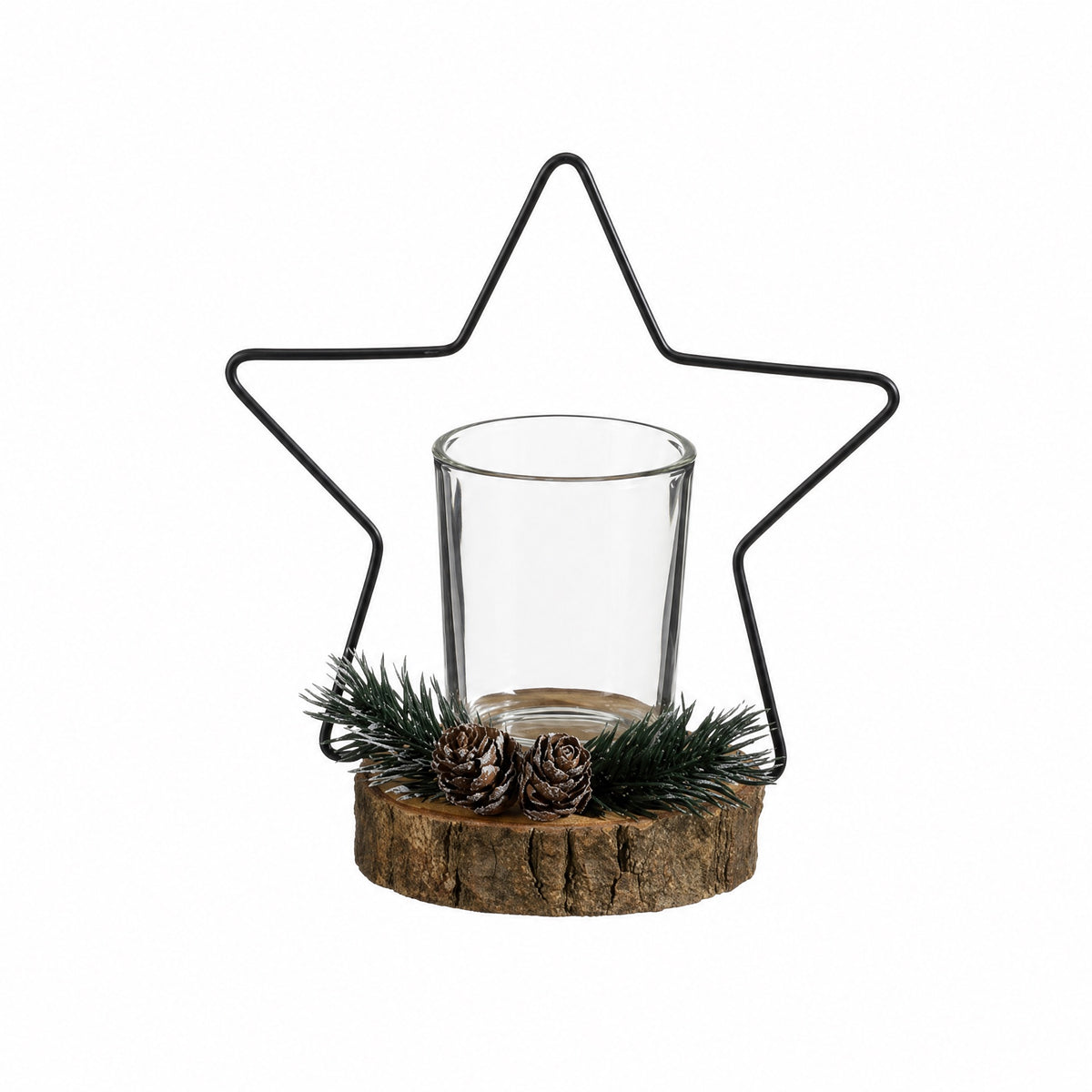Tealight holder with decoration
