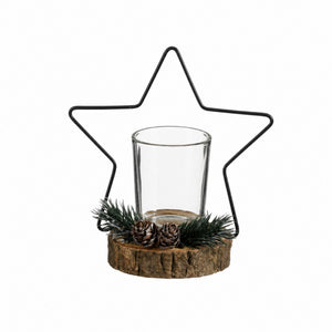 Tealight holder with decoration