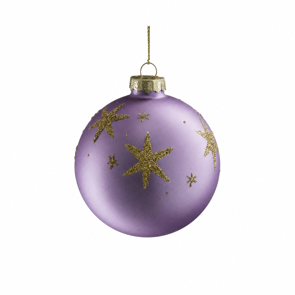 Christmas ball with gold glitter stars Ø 8 cm