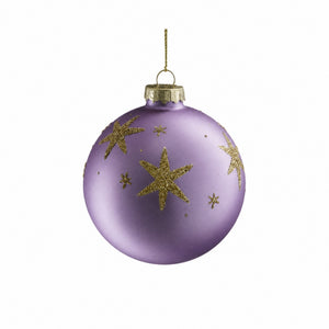 Christmas ball with gold glitter stars Ø 8 cm