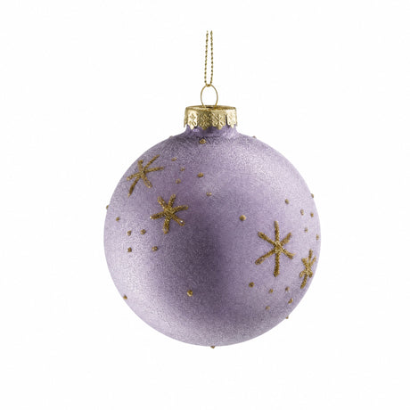Christmas ball with gold glitter snowflakes Ø 8 cm
