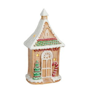 Honningkagehus med lys 41 cm højt