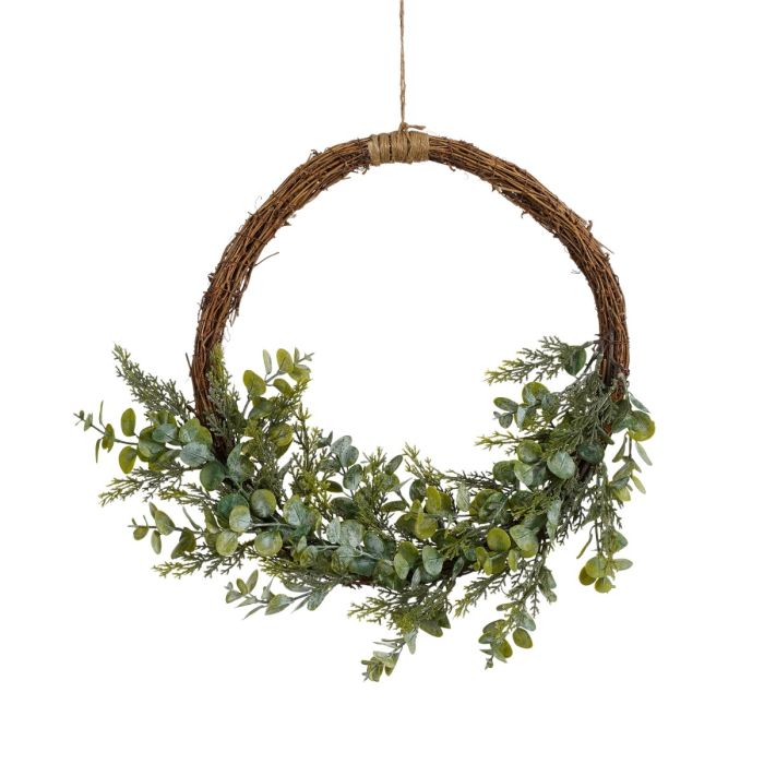 Krans pyntet med kunstgrønt